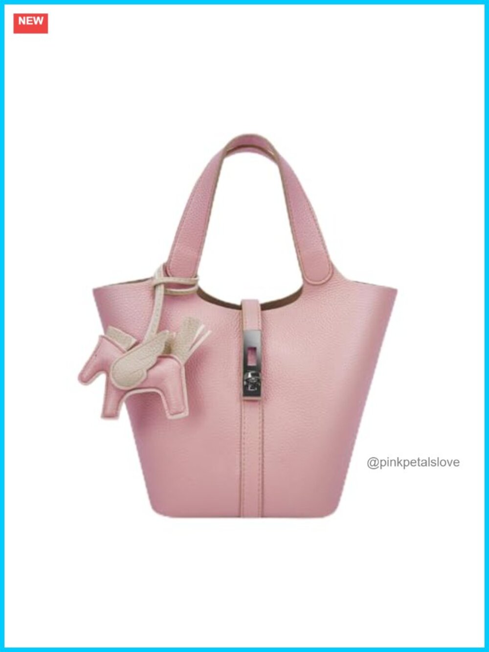 Vegan Leather Bucket Purse Top Handle Handbag with Detachable Purse